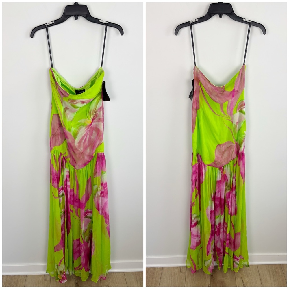 Retrofete Marisol Strapless Dress in Lime Anthurium Size S - Picture 2 of 13